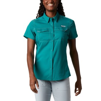 Columbia Overhemd Dames, PFG Lo Drag Short Sleeve LichtGroen, 75BILWMKN